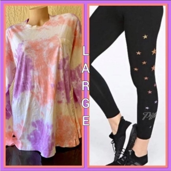 PINK Victoria's Secret Pants - NWT VS PINK LARGE BLING/ TIE DYE SET
